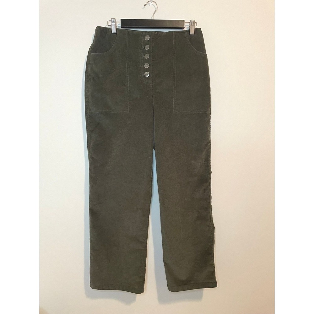 Vintage House of Harlow 1960 Olive Green‎ High Waist Corduroy Pants Women 8